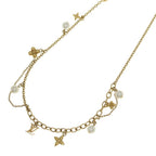 Louis Vuitton Blue Ming Pearl Necklace Gold