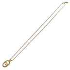 Dior CD Logo Rhinestone Necklace Gold Pendant — view 2