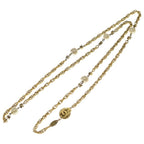 Chanel CC Logo Faux Pearl Long Necklace Gold — view 2