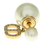 Dior Tribales Tribal Pearl Earrings CD Logo Rhinestone Gold — view 4