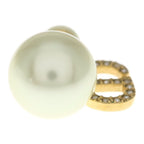 Dior Tribales Tribal Pearl Earrings CD Logo Rhinestone Gold — view 3