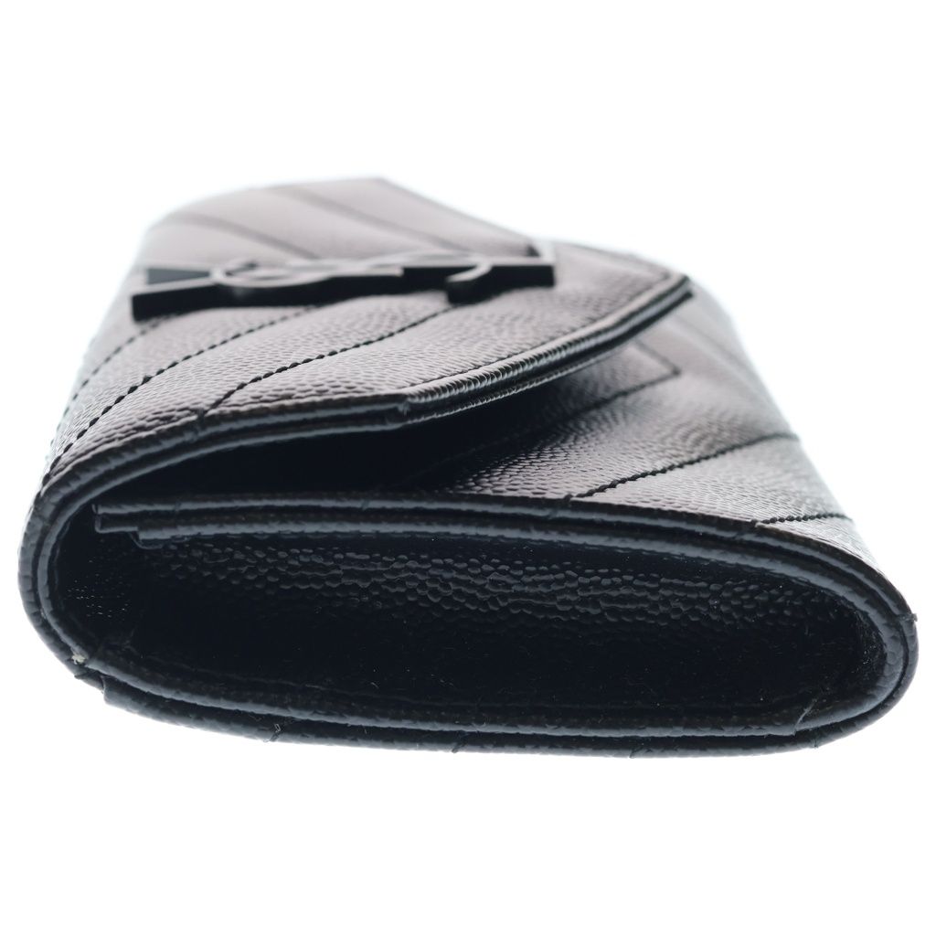 Saint Laurent Paris Stitch Monogram Small Envelope Wallet Card Case Black — view 3