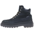 Dior Oblique Embossed Leather Lace Up Work Short Boots Black