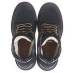 Dior Oblique Embossed Leather Lace Up Work Short Boots Black — view 4