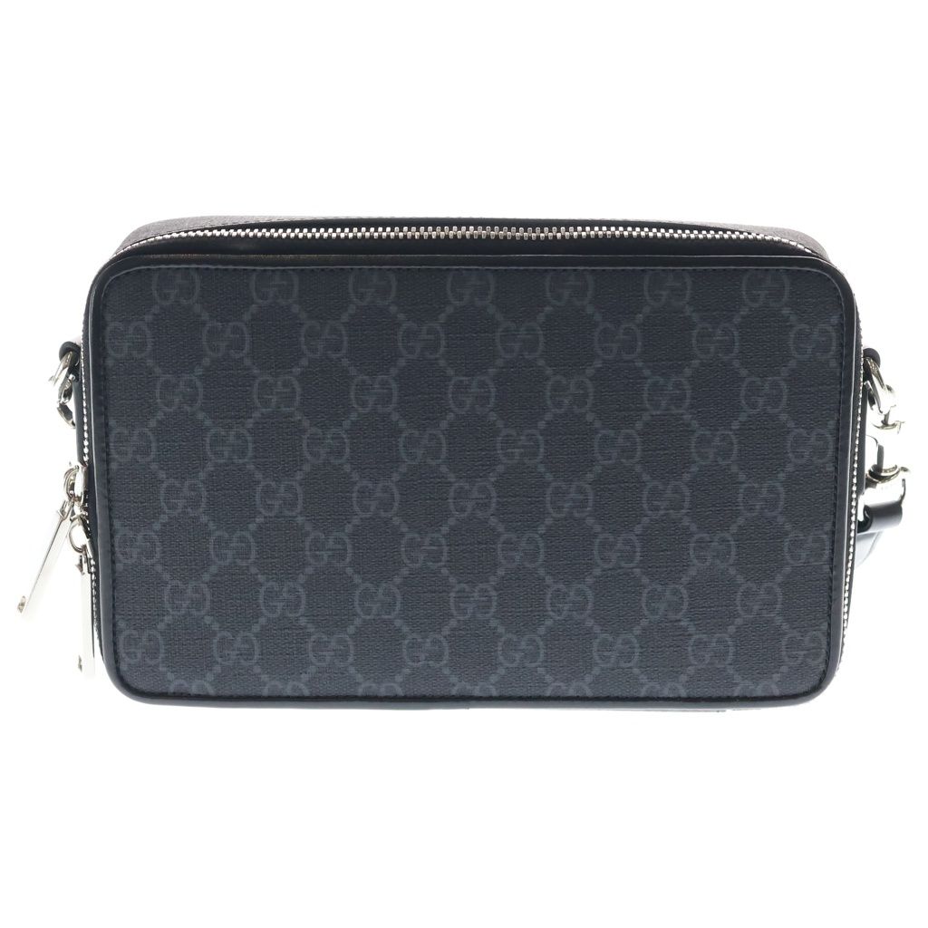 Gucci GG Supreme Canvas Shoulder Bag Silver Black