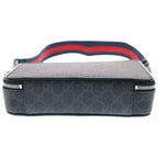 Gucci GG Supreme Canvas Shoulder Bag Silver Black — view 4