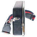 Gucci GG Supreme Canvas Shoulder Bag Silver Black — view 3