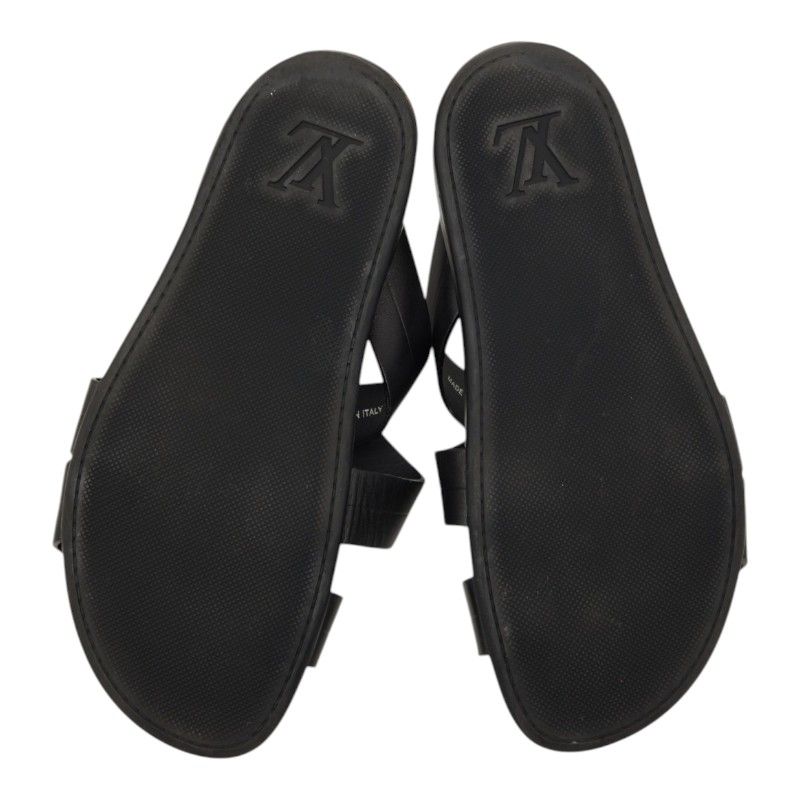 Louis Vuitton Pioneer Line Sandals 7 Black Leather — view 5