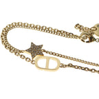 Dior CD Logo Rhinestone Bracelet Star Gold — view 5