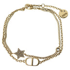 Dior CD Logo Rhinestone Bracelet Star Gold
