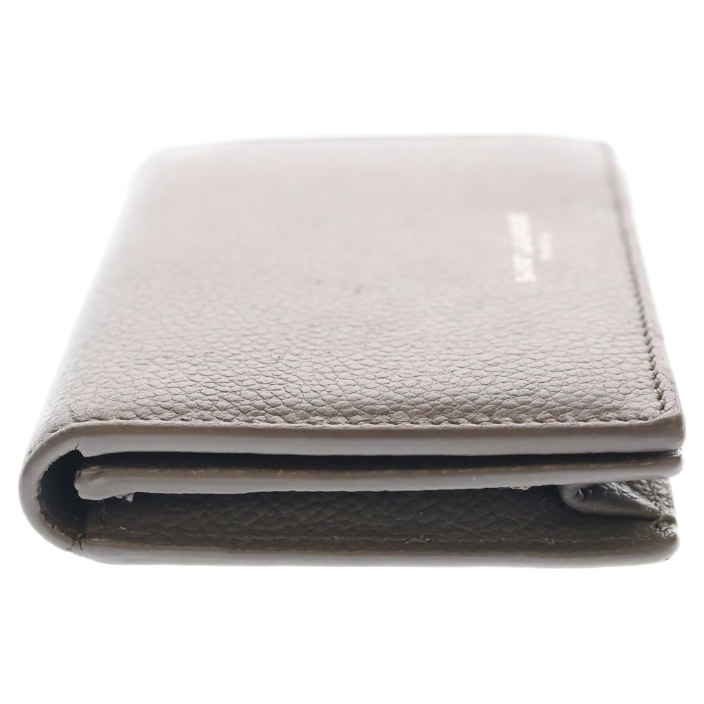 Saint Laurent Paris Tiny Wallet Logo Print Leather Bifold Gray — view 3