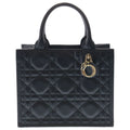 Dior Book Tote S Cannage Leather 2-Way Gold Black