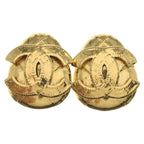 Chanel Vintage CC Logo Earrings Gold