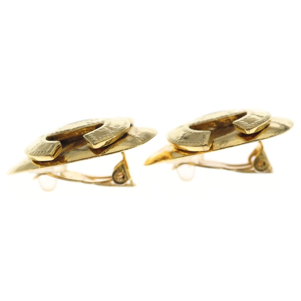 Chanel Vintage CC Logo Earrings Gold — view 4