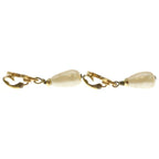 Chanel CC Logo Faux Pearl Charm Earrings Gold — view 4