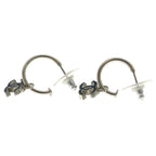 Chanel CC Logo Charm Hoop Earrings Silver — view 3