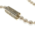 Chanel Logo Necklace Faux Pearl Rhinestone White Gold 24c — view 5