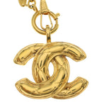 Chanel CC Logo Quilted Pendant Chain Gold — view 3