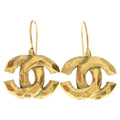 Chanel CC Logo Earrings Gold