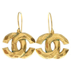 Chanel CC Logo Earrings Gold