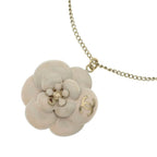 Chanel Camellia Pendant Chain Gold Beige