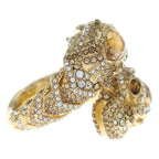 Gucci Duonisos Rhinestone Ring Gold #xs — view 3