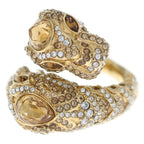 Gucci Duonisos Rhinestone Ring Gold #xs