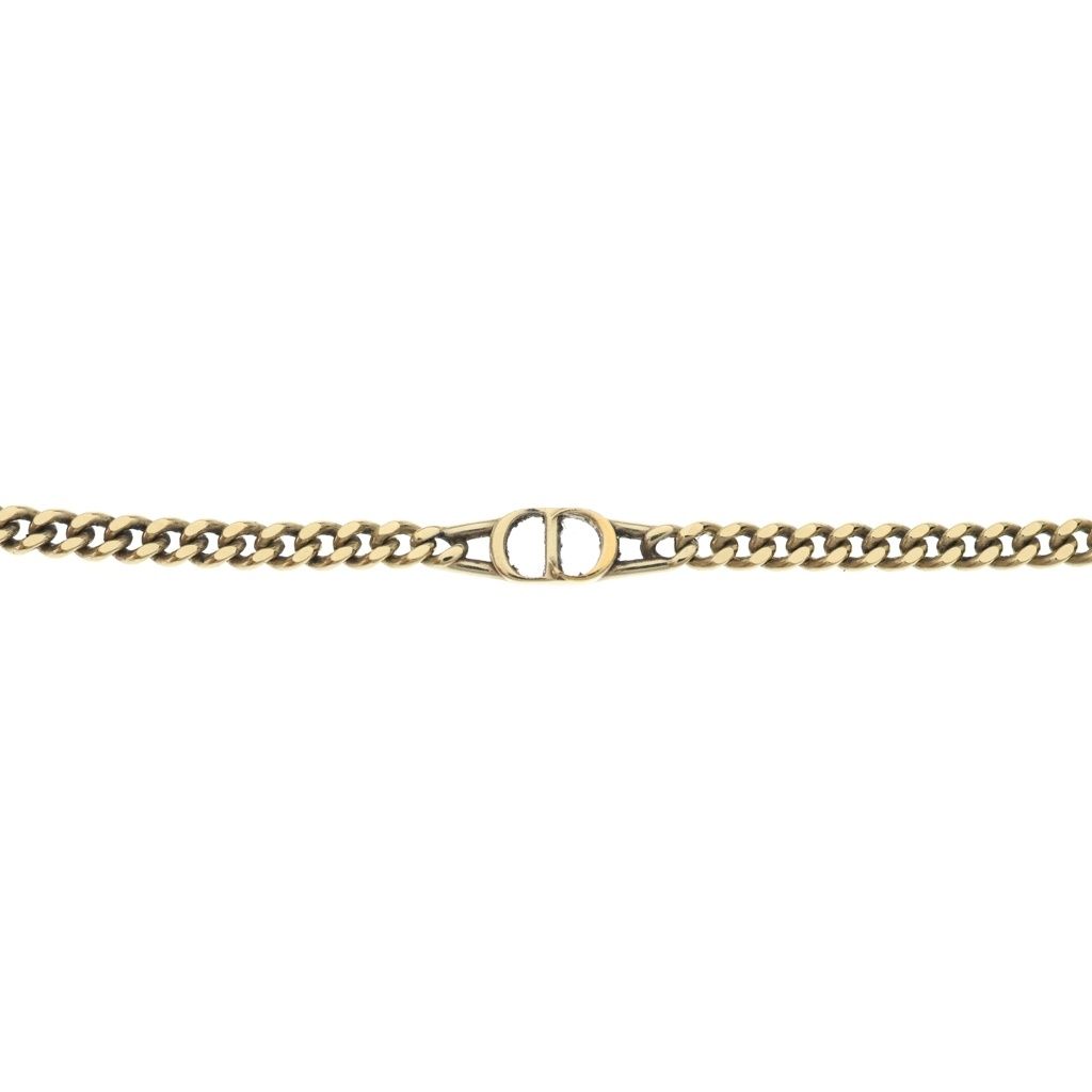 Dior CD Icon Chain Link Necklace Gold — view 3