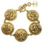 Chanel Quilted CC Logo Bracelet Gold
