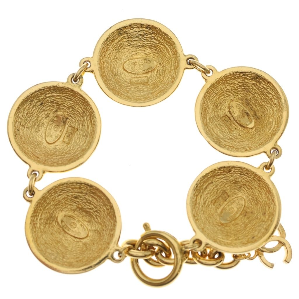 Chanel Quilted CC Logo Bracelet Gold — view 2