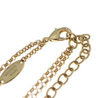 Louis Vuitton Necklace LV Logo Rhinestone Double Strand Pendant Chain Gold — view 5