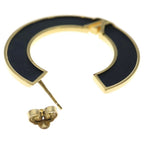 Louis Vuitton LV Round Earrings Black Gold Leather — view 6