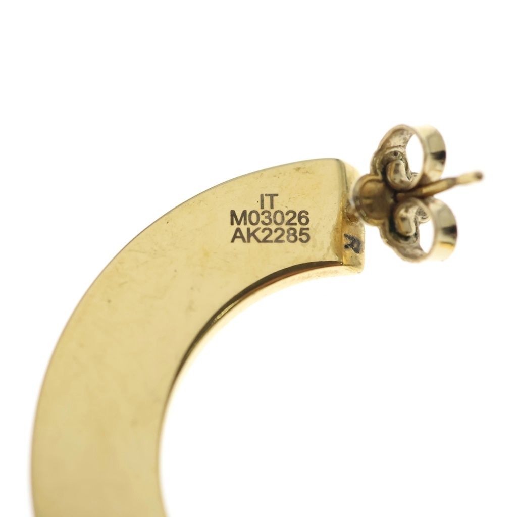 Louis Vuitton LV Round Earrings Black Gold Leather — view 5