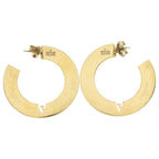 Louis Vuitton LV Round Earrings Black Gold Leather — view 2