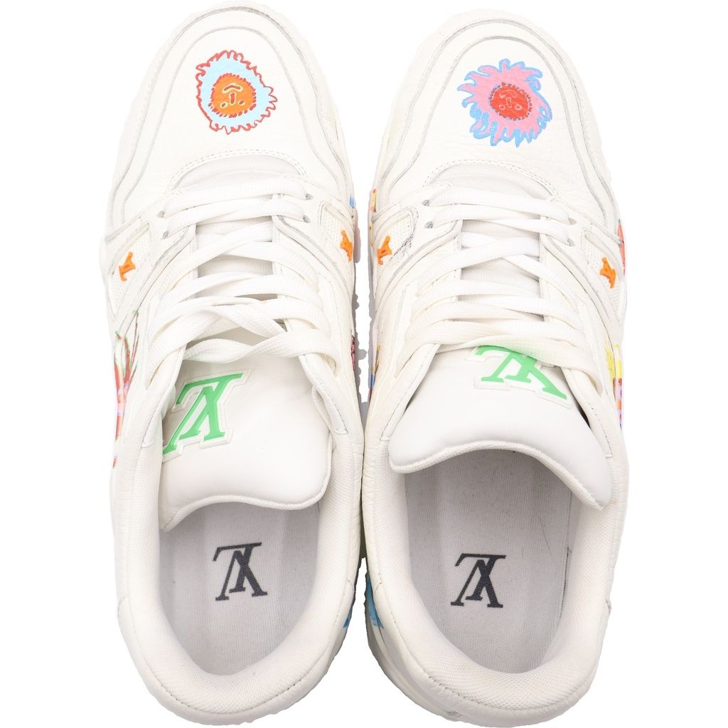Louis Vuitton YK Yayoi Kusama LV Trainer Low Cut Sneakers White — view 4