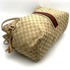 Gucci GG Canvas Sherry Tote Tassel Leather Beige — view 3