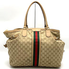 Gucci GG Canvas Sherry Tote Tassel Leather Beige — view 4