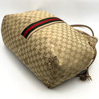 Gucci GG Canvas Sherry Tote Tassel Leather Beige — view 2