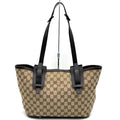 Gucci GG Canvas Tote Leather Brown