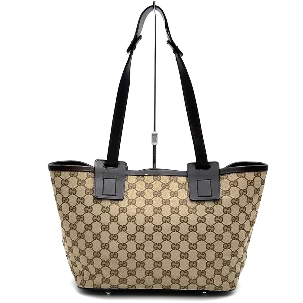 Gucci GG Canvas Tote Leather Brown — view 4