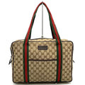 Gucci GG Canvas Sherry Tote Shoulder Bag Brown