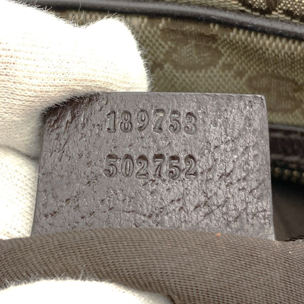 Gucci GG Canvas Sherry Tote Shoulder Bag Brown — view 8