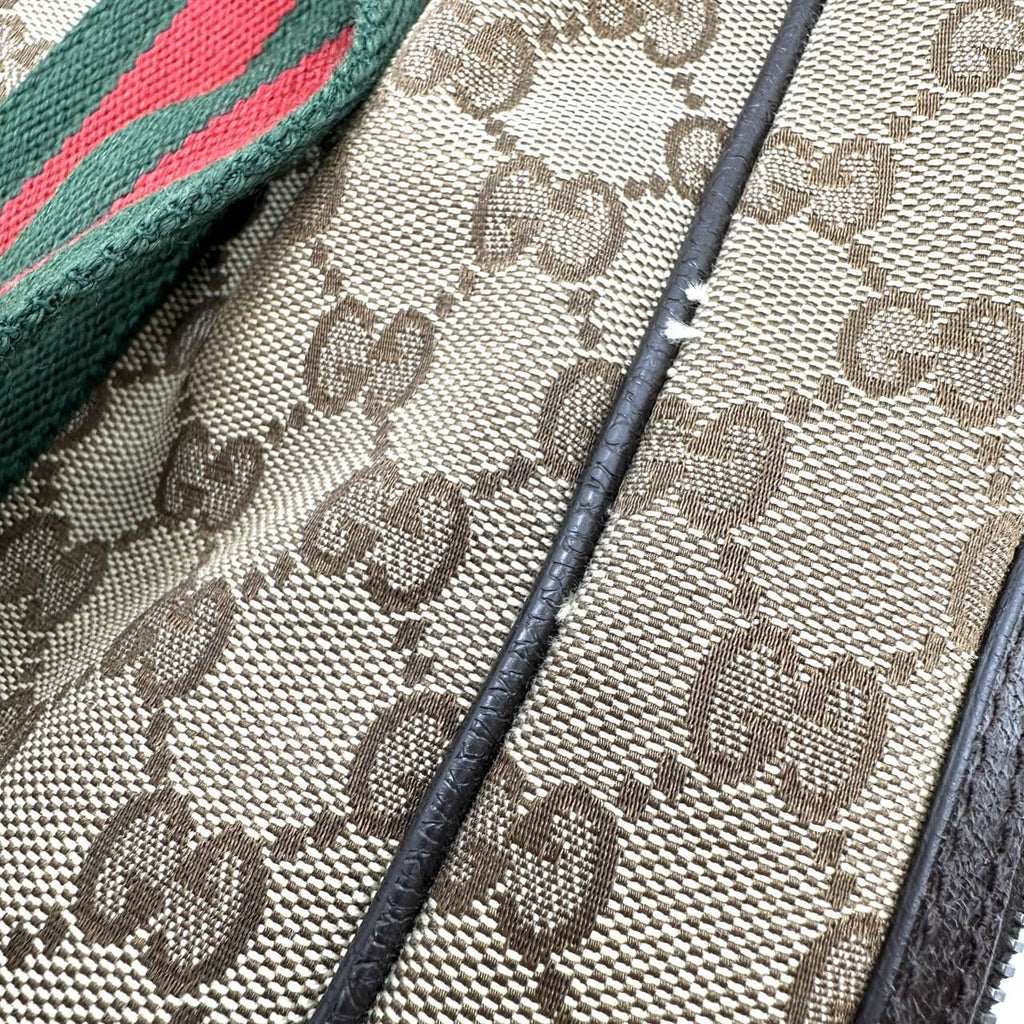Gucci GG Canvas Sherry Tote Shoulder Bag Brown — view 9