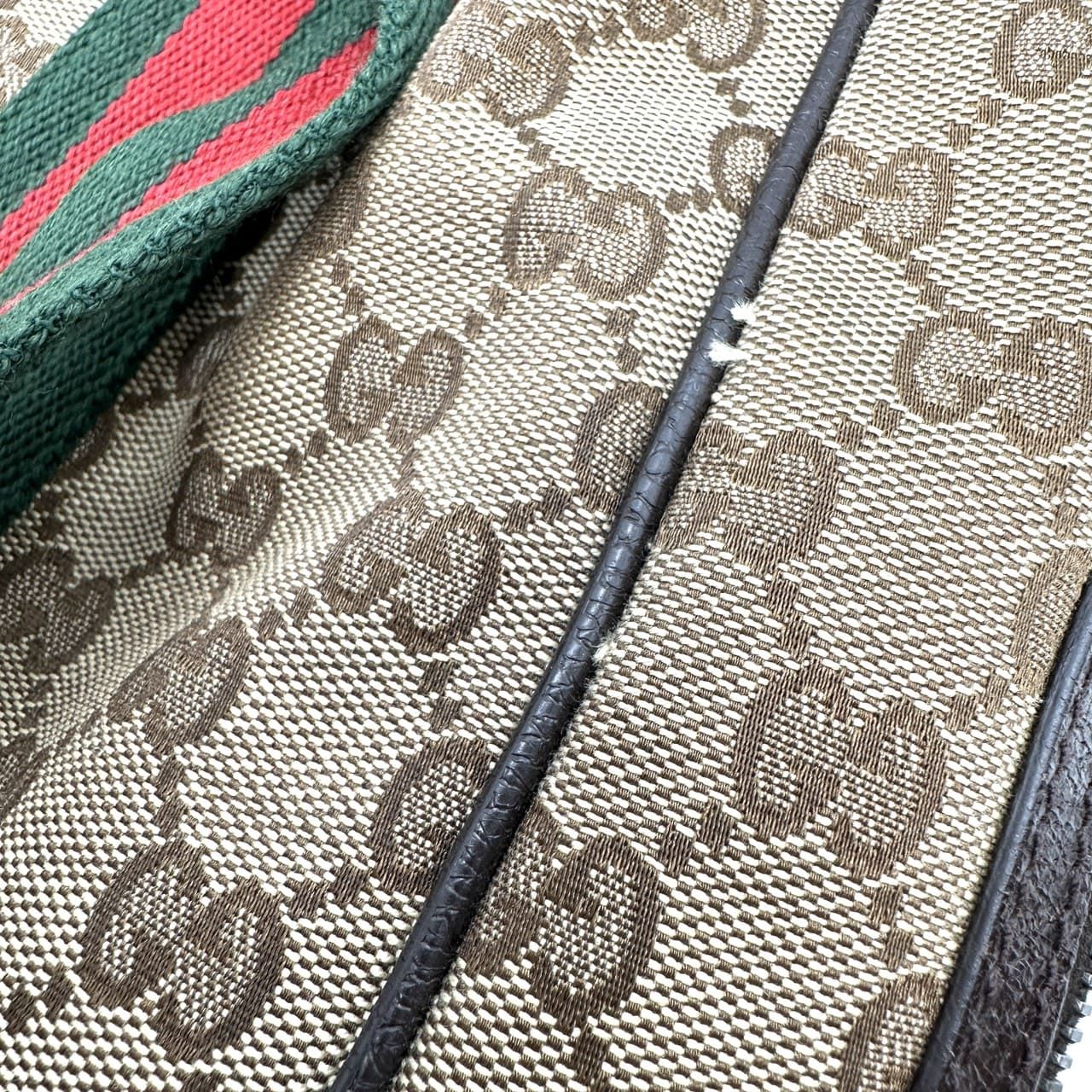 Gucci GG Canvas Sherry Tote Shoulder Bag Brown — view 9