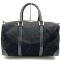 Celine C Macadam Boston Bag Canvas Leather Black Vintage