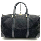 Celine C Macadam Boston Bag Canvas Leather Black Vintage