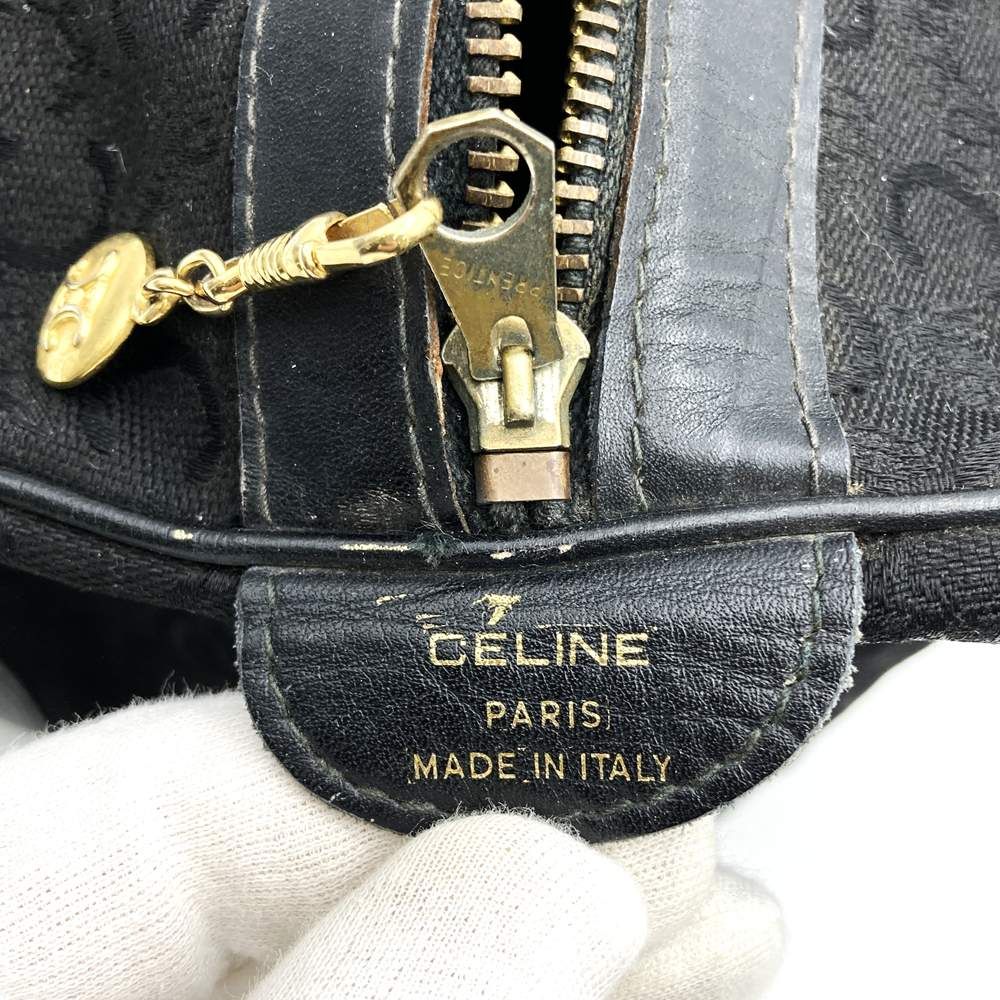 Celine C Macadam Boston Bag Canvas Leather Black Vintage — view 7