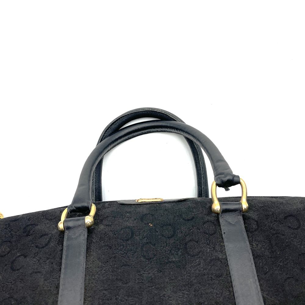 Celine C Macadam Boston Bag Canvas Leather Black Vintage — view 5