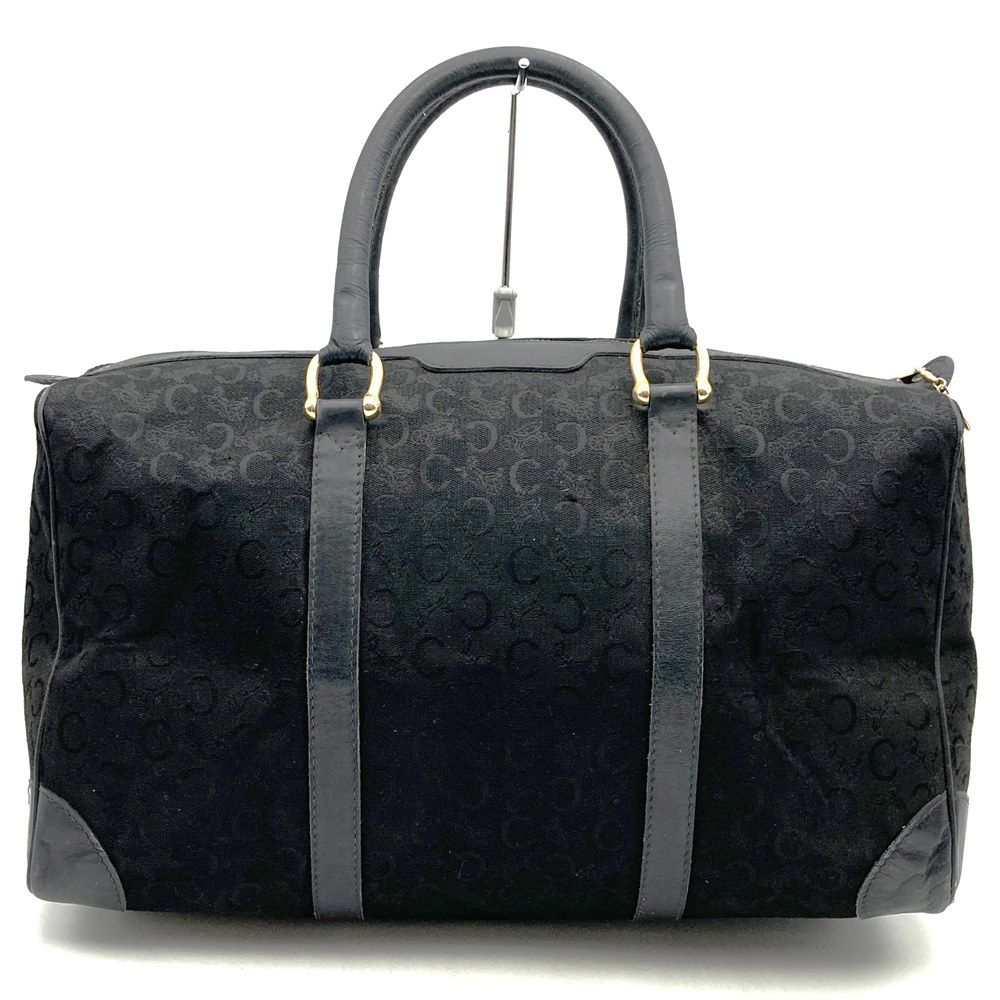 Celine C Macadam Boston Bag Canvas Leather Black Vintage — view 4