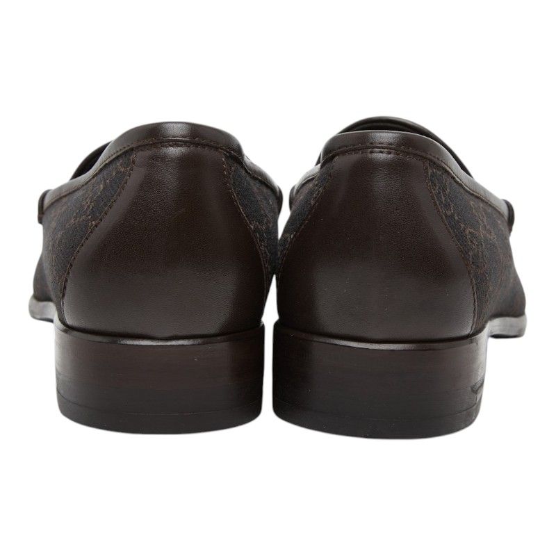 Gucci GG Canvas Loafers Slip on Moccasins Brown — view 3